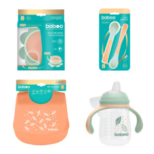 Silicone Eating Set, Peachy Keen